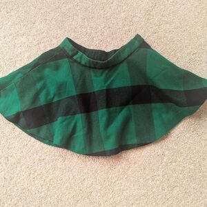Green and Black Plaid Women's Skirt